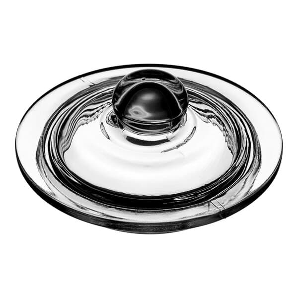 A glass lid for an Acopa beverage dispenser.