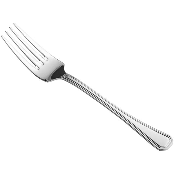 An Acopa stainless steel dinner fork with a silver handle.
