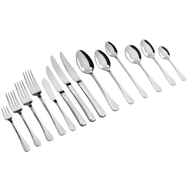 An Acopa Edgeworth stainless steel bouillon spoon.