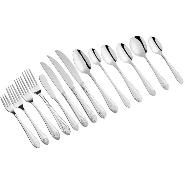 An Acopa Monaca stainless steel butter spreader with a spoon and knife.