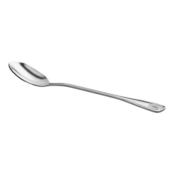 An Acopa stainless steel iced tea spoon with a silver handle.