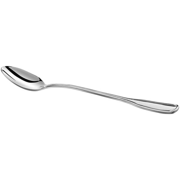 An Acopa Scottdale stainless steel iced tea spoon with a long silver metal handle.