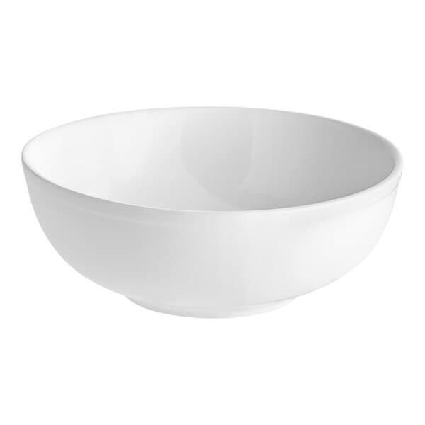 An Acopa bright white porcelain bowl.