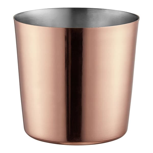 An Acopa copper French fry holder with a flat top.