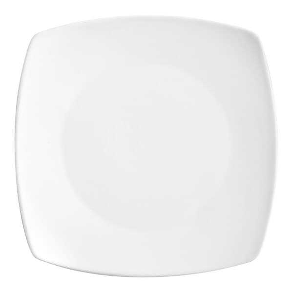 A white square Acopa porcelain plate with a white background.