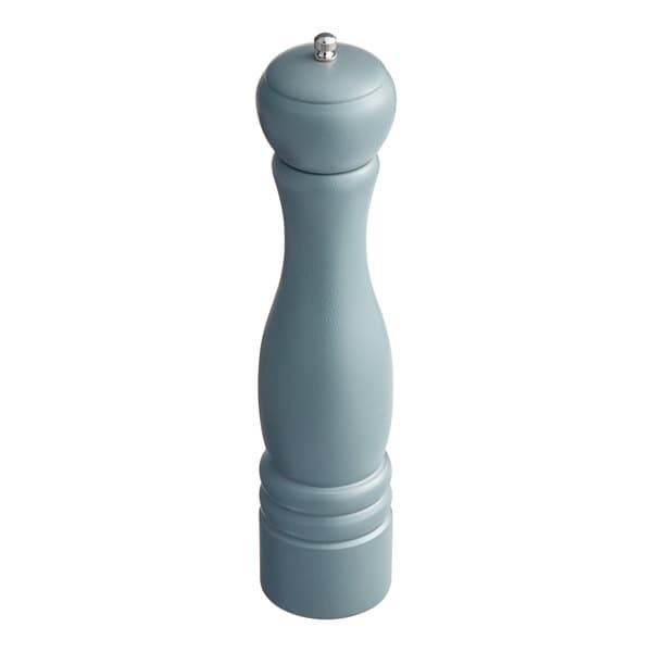 An Acopa salt and pepper mill with a blue wooden handle and a silver top.