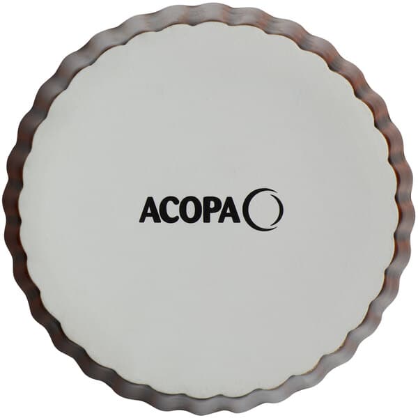 A white circular Acopa logo with black text.