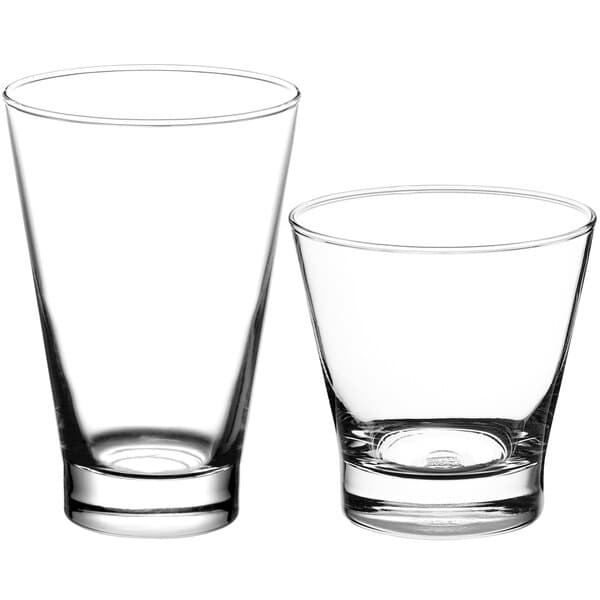 Two Acopa Fusion Rocks glasses on a white background.