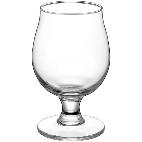 An Acopa Select tulip beer glass with a stem.