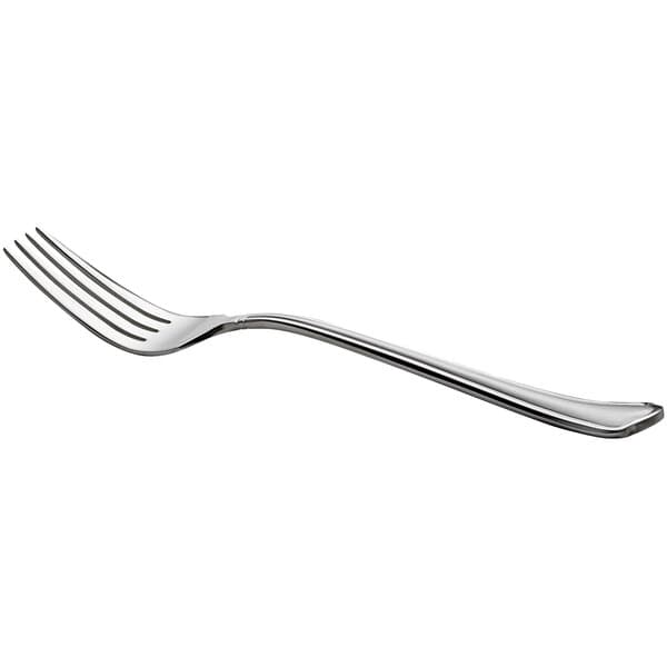 An Acopa Sienna stainless steel salad/dessert fork with a silver handle on a white background.
