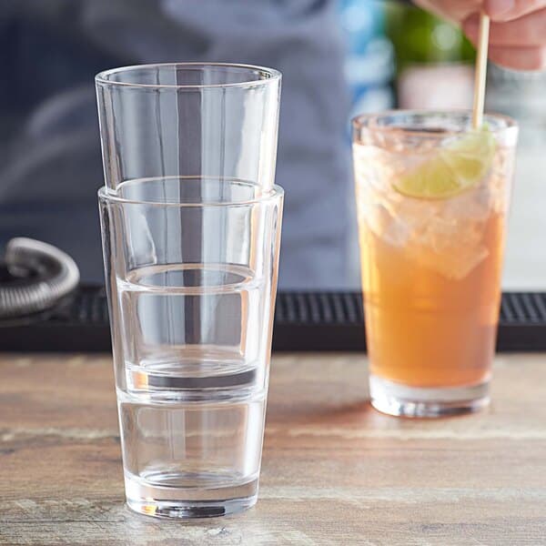 a glass of water on a table