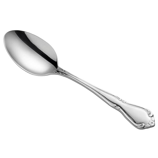 An Acopa Blair stainless steel teaspoon with a handle.