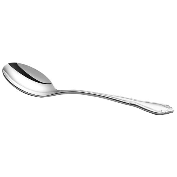 An Acopa Blair stainless steel bouillon spoon with a silver handle.