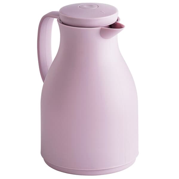 An Acopa Pastels purple thermal carafe with a lid and handle.