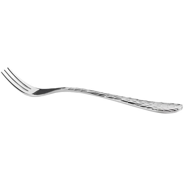 An Acopa stainless steel cocktail/oyster fork with a curved silver handle.