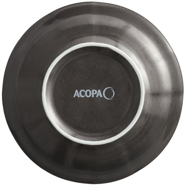 An Acopa Armor Gray scalloped porcelain fruit dish.