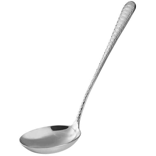 An Acopa Industry stainless steel ladle with a long handle.
