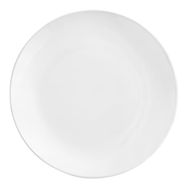 A white plate with a white border.