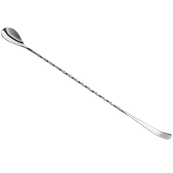 An Acopa silver Japanese bar spoon with a long handle.