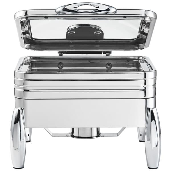An Acopa stainless steel chafing dish with a lid.