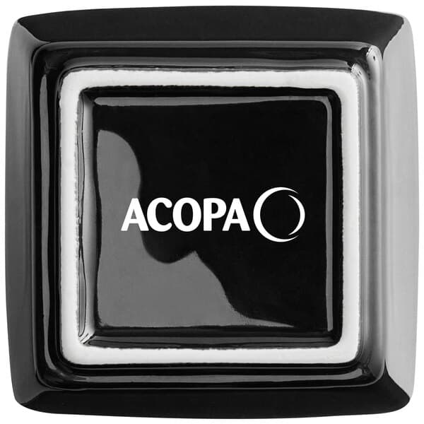 a black square with white text