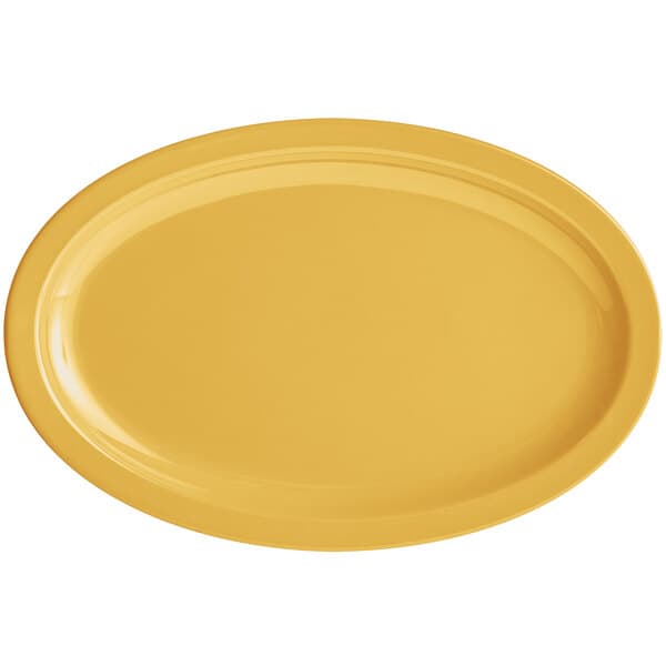 A yellow oval platter.