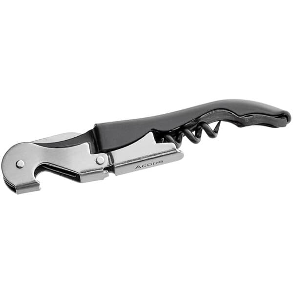 An Acopa black and silver waiter's corkscrew.