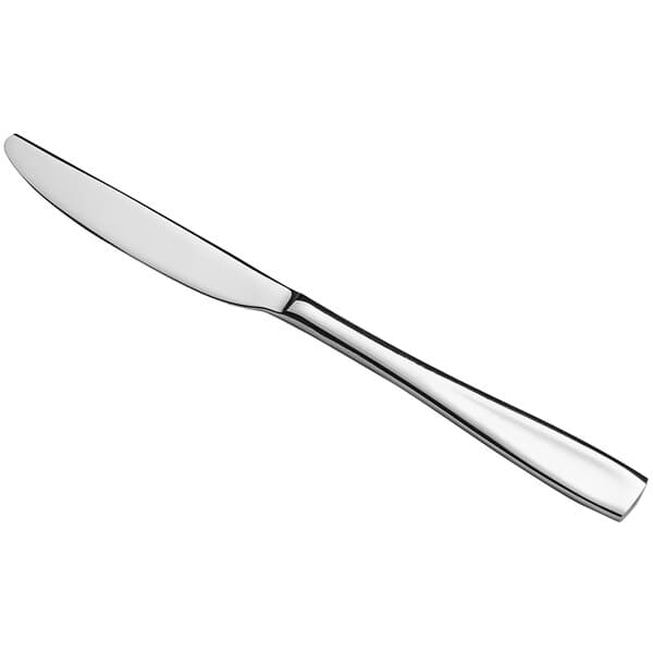 An Acopa Monte Bianco stainless steel dinner knife with a silver handle.