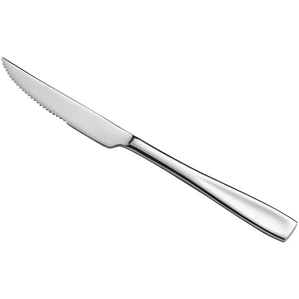 An Acopa Monte Bianco stainless steel steak knife with a silver handle.