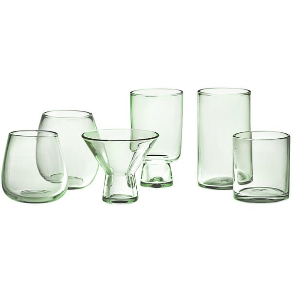 several glasses on a white background