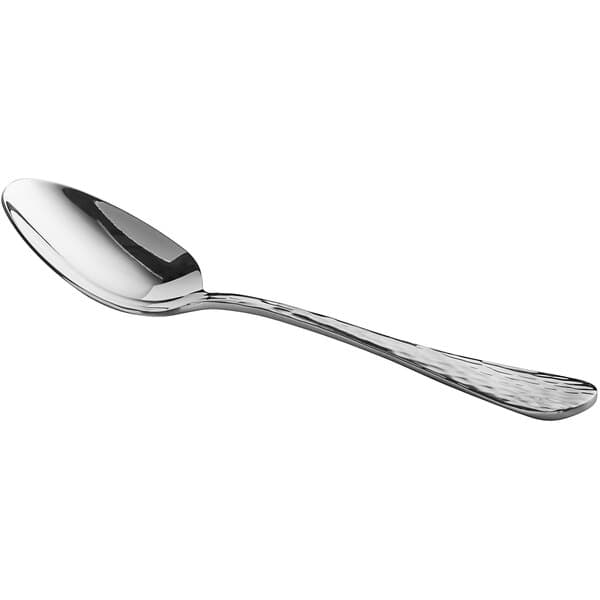 An Acopa Inspira stainless steel teaspoon with a silver handle and spoon.