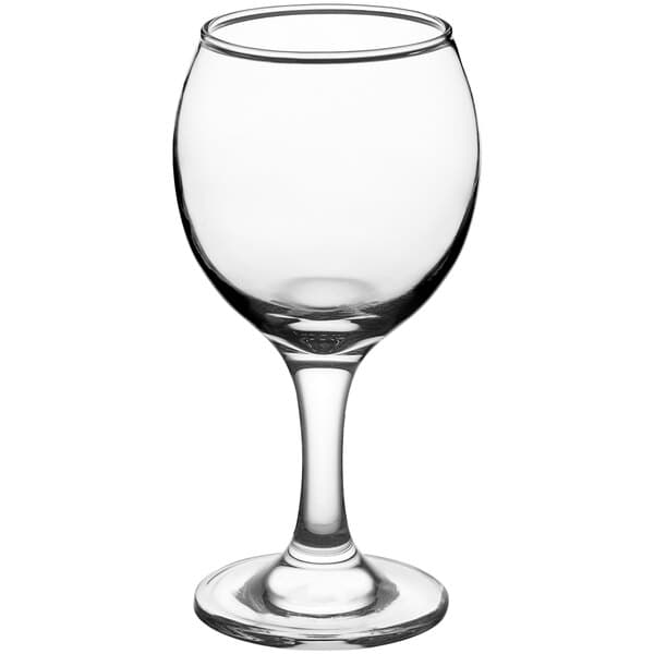 An Acopa 8 oz. clear wine glass.