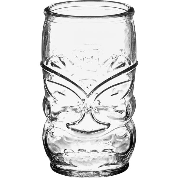A case of 12 clear Acopa Tiki glasses.