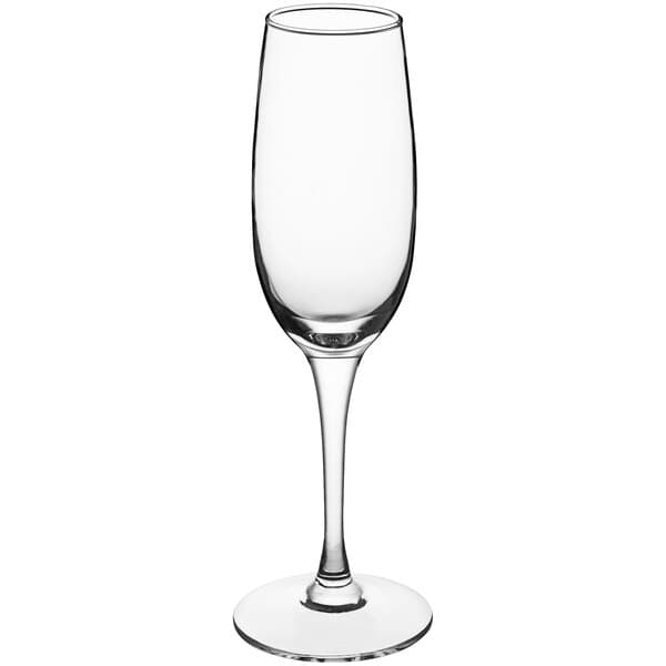 An Acopa clear wine flute with a stem.