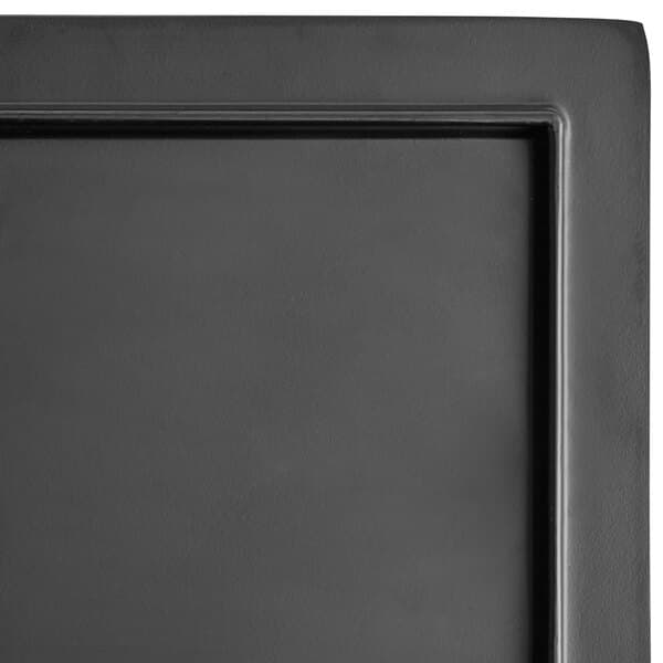 An Acopa faux slate melamine rectangular serving board with footed corners.