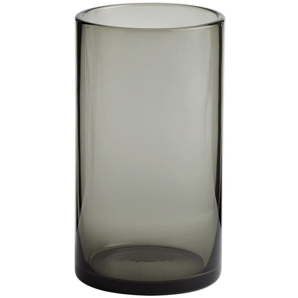 An Acopa Pangea beverage glass with a black rim on a white background.