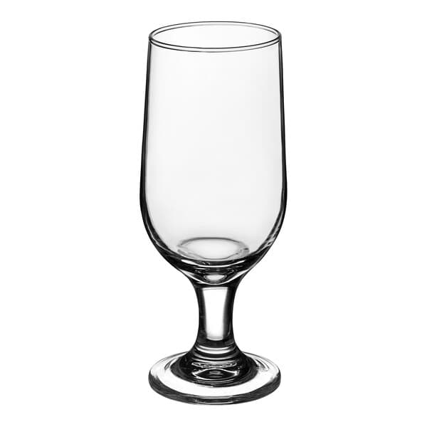 An Acopa Select stemmed Pilsner glass with a clear stem and base.