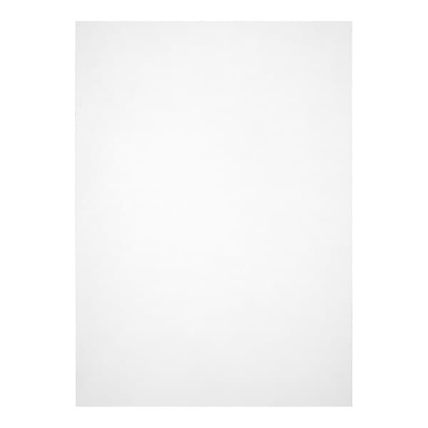 A clear vinyl sheet protector holding a white paper with a black border.