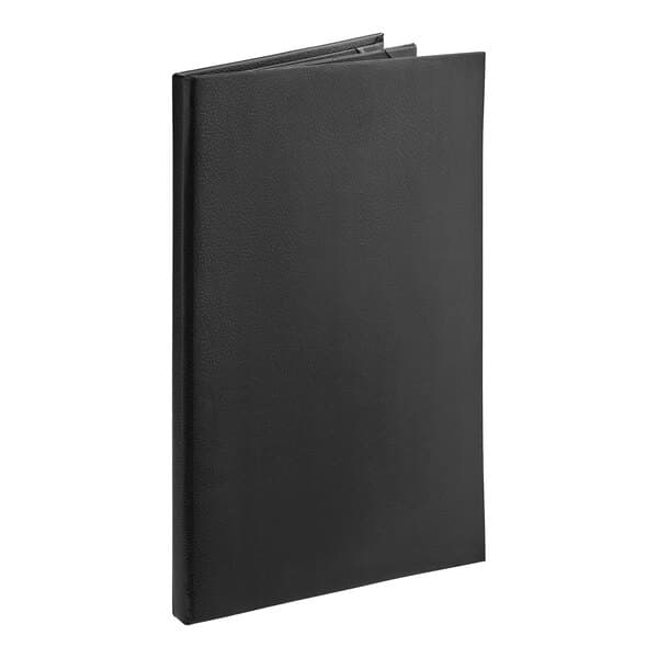 An Acopa Prime black vinyl menu booklet with a white background.