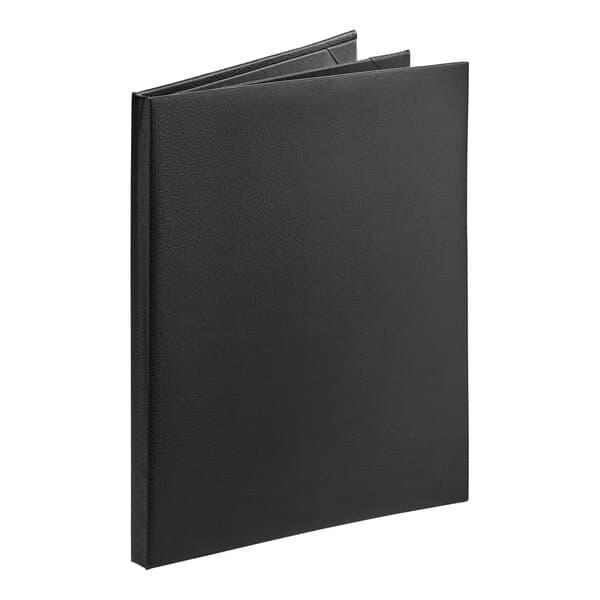 An Acopa Prime black vinyl menu booklet with four pages.