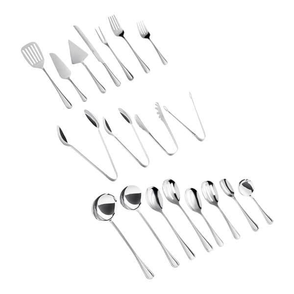 An Acopa Edgeworth stainless steel serving fork and spoon.