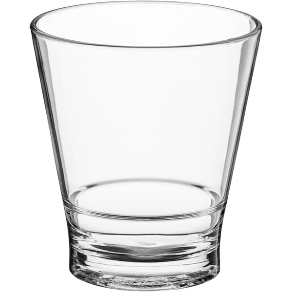 An Acopa Tritan plastic stackable rocks glass.