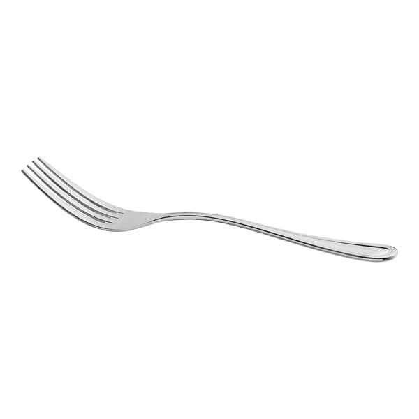 An Acopa Edgeworth stainless steel dinner fork with a silver handle.