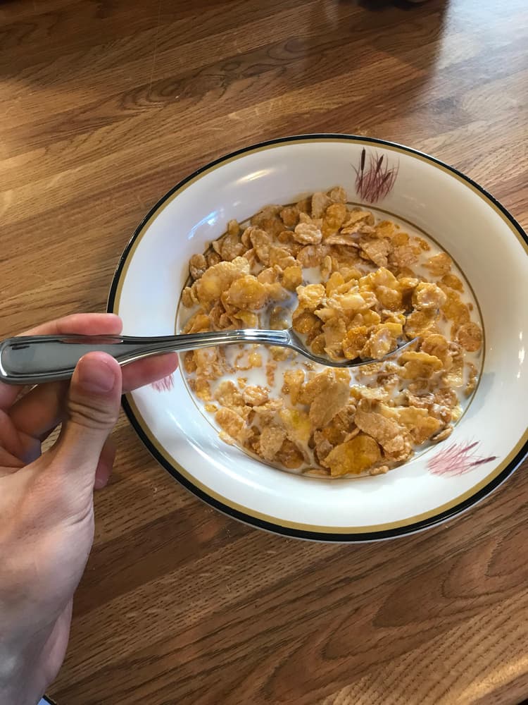 Eating cereal