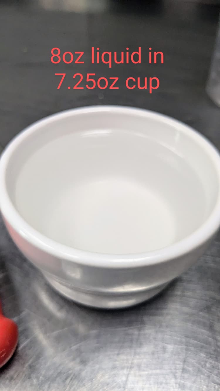 8oz of liquid in cup