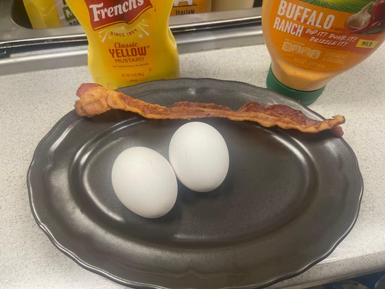 The plates are about the size of a piece of bacon.