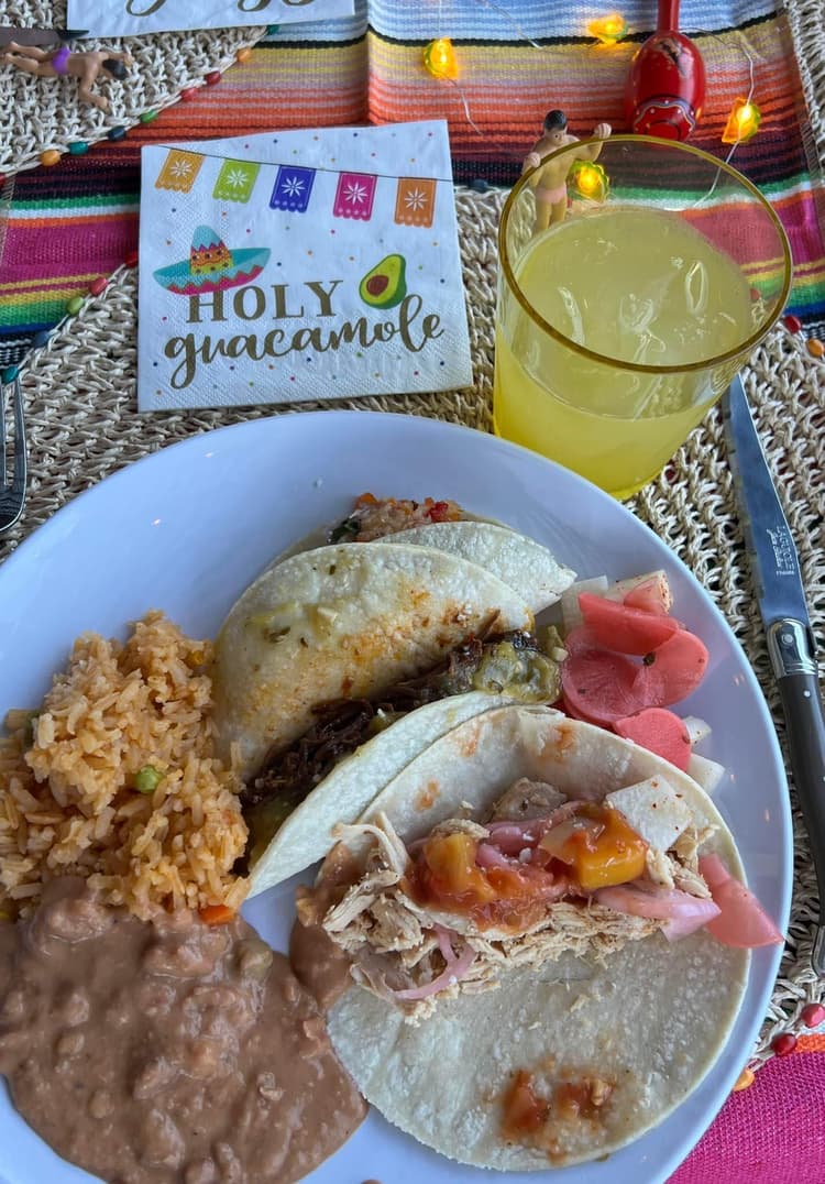 Perfect plates for lunch and taco parties! Plenty of room for tacos and sides!