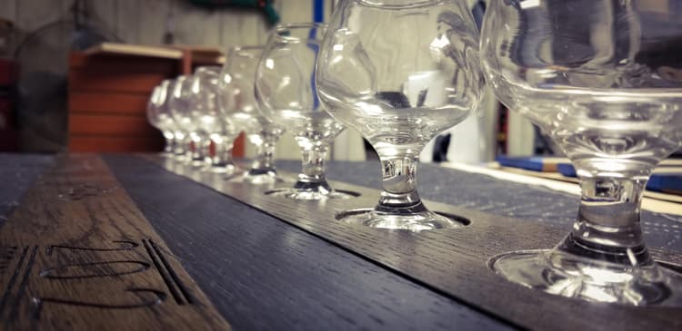 Whiskey tasting flights commissioned by Jim Beam and local restaurants