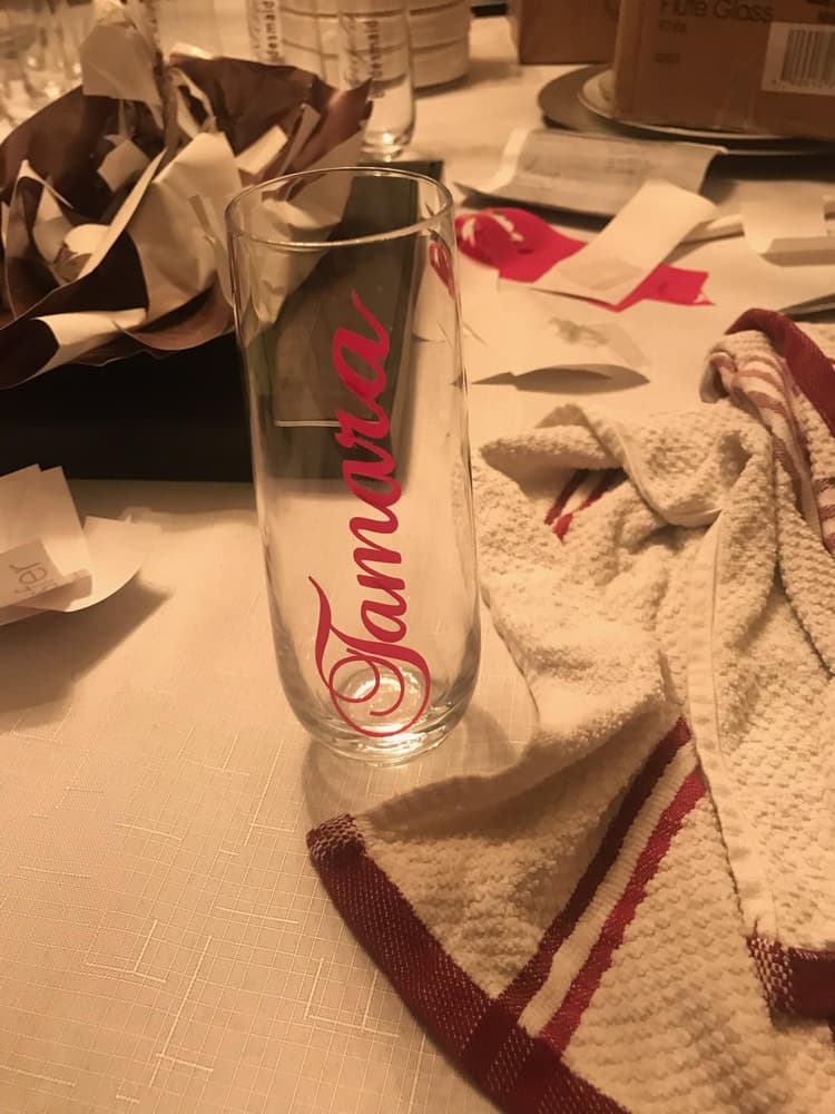 client's personalized glass