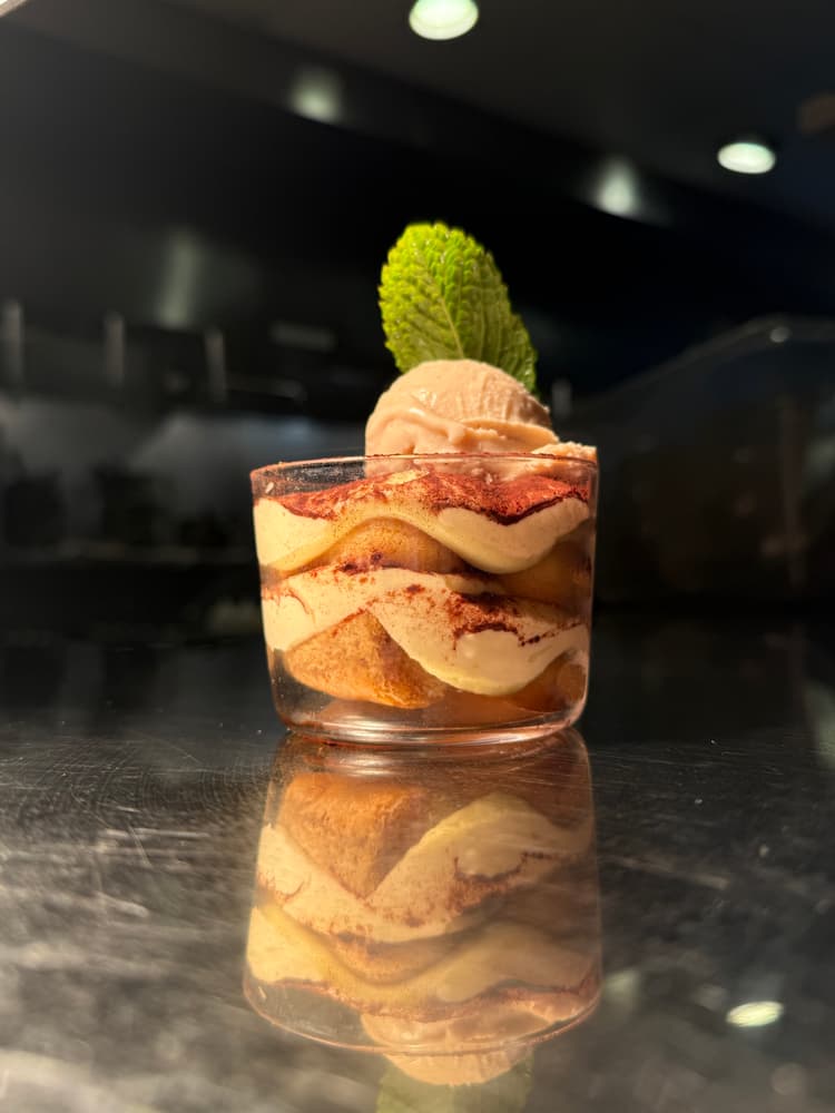 Tiramisu in Spanish Rocks Glass